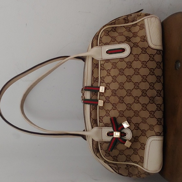 Authentic Gucci GG Monogram Supreme Sherry Web Princy Boston Tote Shoulder Bag - Picture 3 of 14